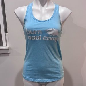 Burn Boot Camp Blue Sally Flame Head Tank